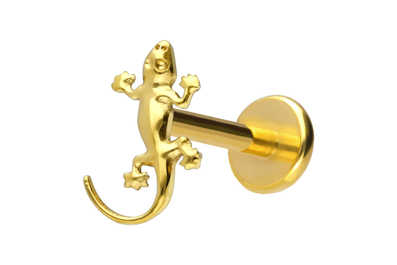 Titan Labret Piercing mit Push Fit GECKO